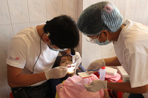 Roomchang mobile community dental clinic in rural Cambodia
